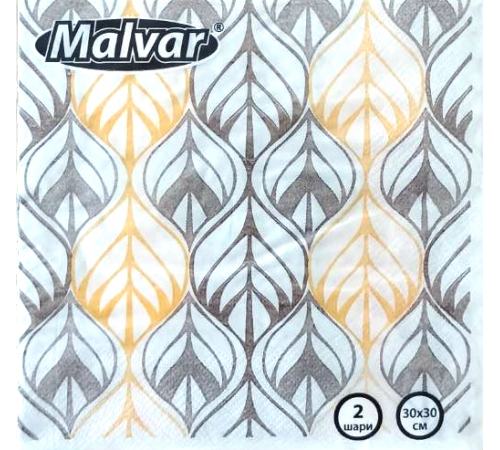 Серветка Malvar Абстракція 30х30 см 2-ох шарова 40 шт