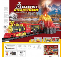 Железная дорога 699-51 Electric Steam Train (20 элементов, локомотив, 3 вагона, аккумулятор, вулкан)