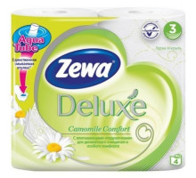 Туалетная бумага Zewa Camomile Comfort 3 слоя 4 рулона