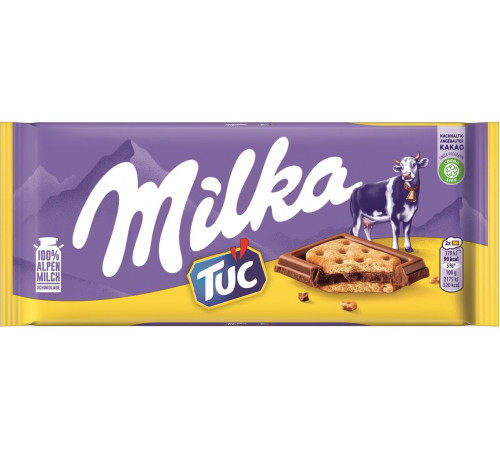 Шоколад молочний Milka Tuc з солоним крекером 87 г