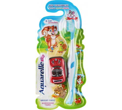 Дитяча зубна щітка Aquarelle 621 з іграшкою Машинкою