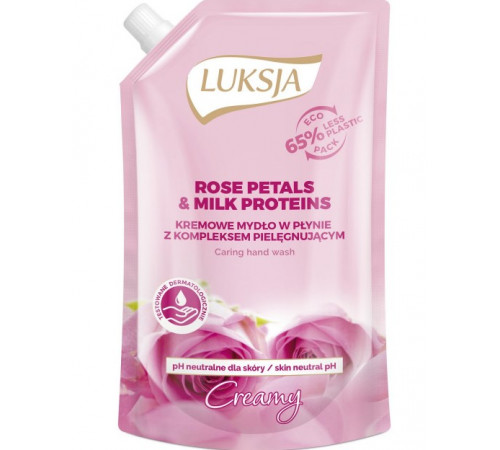 Рідке крем-мило Luksja Rose petals & Milk proteins дой-пак 400 мл