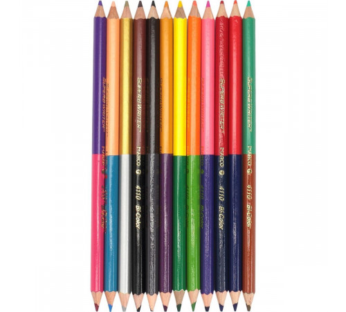 Олівці кольорові Marco 4110 двосторонні 12 штук 24 кольори