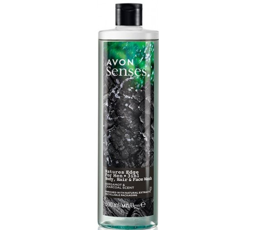 Гель для душа Avon Senses For Men 3в1 Natures Ebge 500 мл