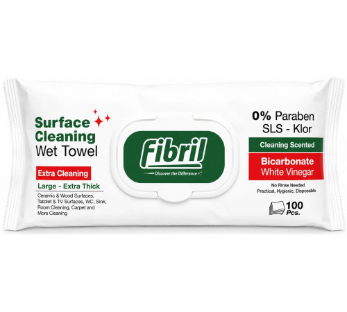 Вологі серветки для очищення поверхонь Fibril  Cleaning Scented 100 шт