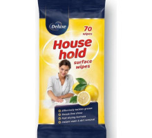Вологі серветки для прибирання універсальні Deluxe Lemon 70 шт