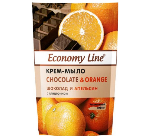 Рідке крем-мило Economy Line Шоколад та Апельсин дой-пак 460 г