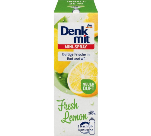 Освіжувач повітря міні-спрей Denkmit Fresh Lemon змінний блок 25 мл