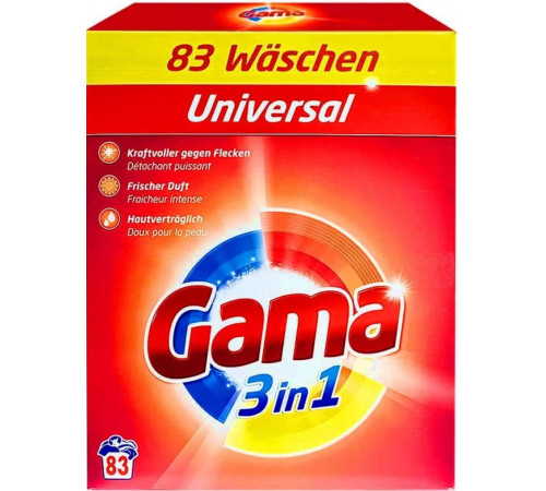 Стиральный порошок Gama 3in1 Universal 4.98 кг 83 цикла стирки