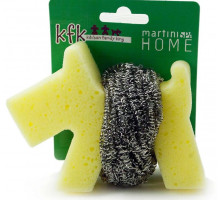 Губка кухонна для очищення Martini SPA Sponge Dog With Inox Spiral