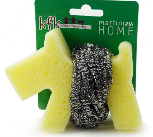 Губка кухонна для очищення Martini SPA Sponge Dog With Inox Spiral