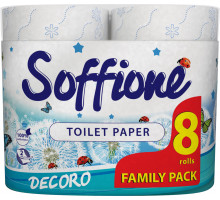 Туалетная бумага Soffione 2 слоя 8 рулонов