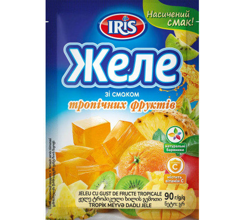 Желе IRIS зі смаком Тропічних фруктів 90 г