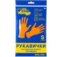 Рукавиці господарські латексні потовщені Werk WHL-02S розмір S 1 пара