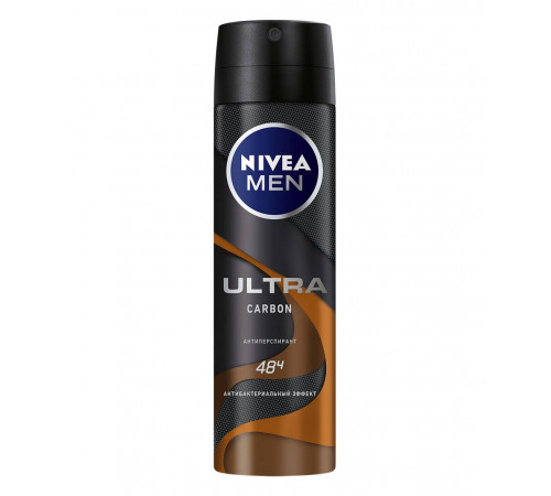 Дезодорант спрей мужской NIVEA ULTRA Carbon антибактериальный эфект 150 мл