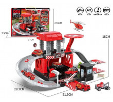 Гараж TN-1288 43 елементи, довжина 52 см, 3 машинки, вертоліт