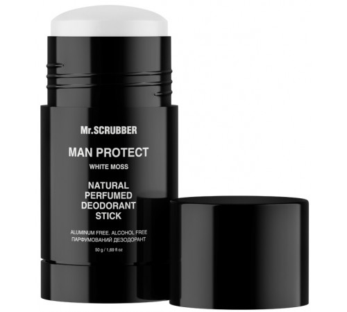 Натуральний парфумований дезодорант-стік чоловічий Mr. Scrubber Man Protect White Moss 50 г