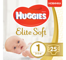 Підгузники дитячі Huggies Elite Soft 1, 3-5кг 25 шт.
