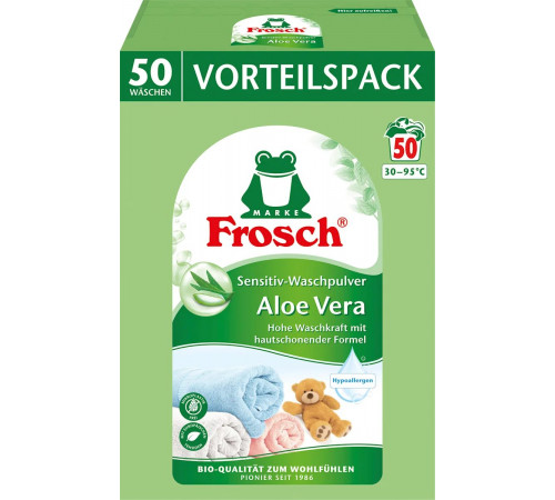 Пральний порошок Frosch Sensitive Aloe Vera 3.3 кг 50 циклів прання