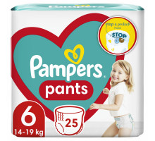 Підгузки-трусики Pampers Pants Розмір 6 (Extra Large) 14-19 кг 25 шт
