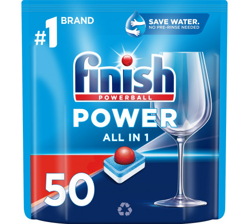 Таблетки для посудомийної машини Finish Powerball Power All in One 50 шт (ціна за 1шт)