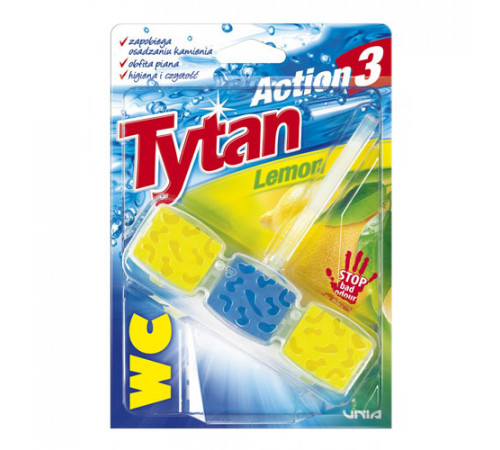 Блок для туалета Tytan Action 3 Lemon 45 г