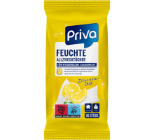 Влажные салфетки для уборки Priva Zitronen-Duft 80 шт