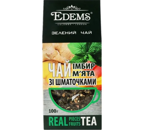 Чай зелений Edems зі шматочками Імбир М'ята 100 г