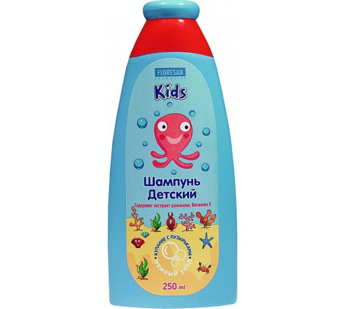 Дитячий шампунь Bioton Cosmetics Floresan Kids з екстрактом Ромашки та вітаміном Е 250 мл