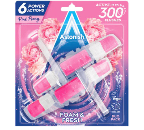 Туалетний блок для унітазу Astonish Pink Peony 2 х 40 г