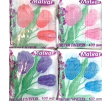 Серветка Malvar малюнок Тюльпани 100 шт