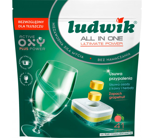 Таблетки для посудомийних машин Ludwik All in One Грейпфрут 41 шт (ціна за 1 шт) Таблетки для посудомийних машин Ludwik All in One Грейпфрут 41 шт (ціна за 1 шт)