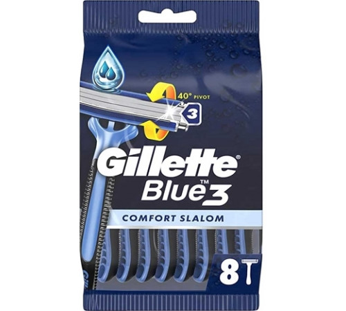 Бритви одноразові чоловічі Gillette Blue 3 Comfort Slalom 8 шт