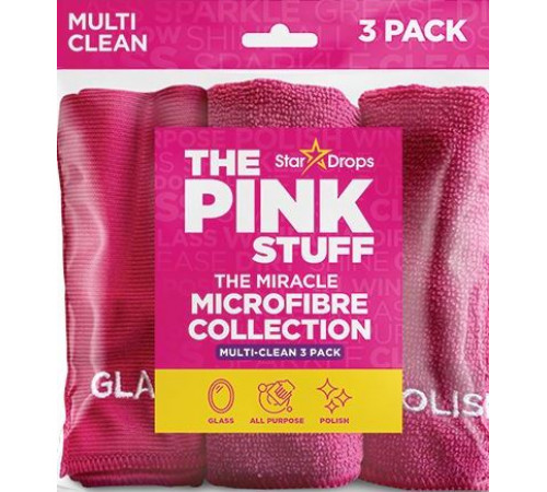 Серветки мікрофібра універсальні The Pink Stuff Multi-Clean 30 х 30 см 3 шт