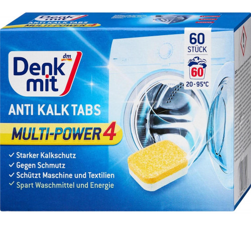Таблетки проти накипу пральних машин Denkmit Multi-Power 4 60 шт (ціна за 1 шт)