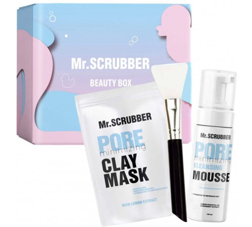 Подарочный набор женский Mr.Scrubber Pure Daily Care (маска для лица 150 г + мусс для умывания 150 мл + шпатель для приготовления и нанесения масок)