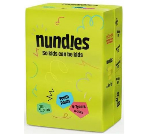 Підгузки-трусики Nundies 4-7 років (17-30 кг) 15 шт