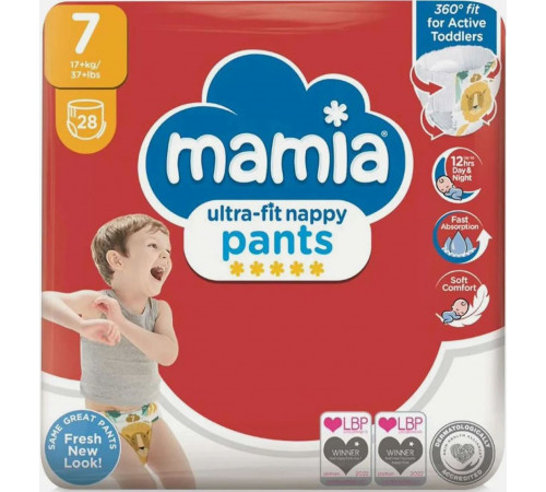 Підгузки-трусики Mamia 7 (17+ кг) 28 шт