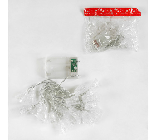 Гирлянда С 61488 Колокольчики, на батарейках, желтый свет, 2 режима