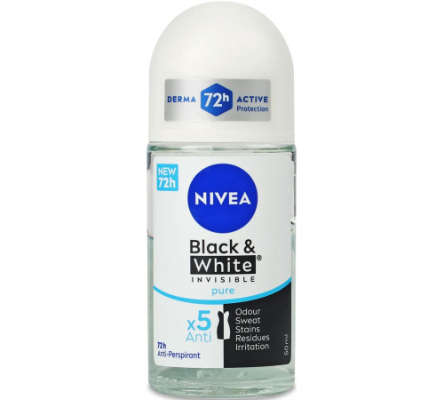 Дезодорант жіночий кульковий Nivea Black & White Invisible Pure 50 мл
