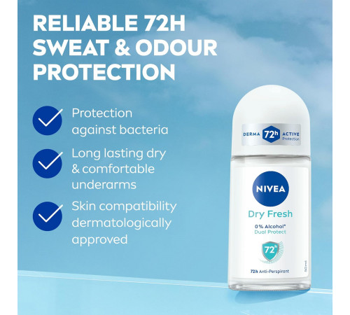 Дезодорант кульковий жіночий Nivea Dry Fresh 50 мл