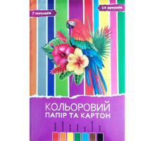 Набор цветного картона и бумаги Руслан А4 14 листов 7 цветов