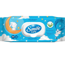 Влажные салфетки для детей Smile Baby 0+ с экстрактом Алоэ 84 шт