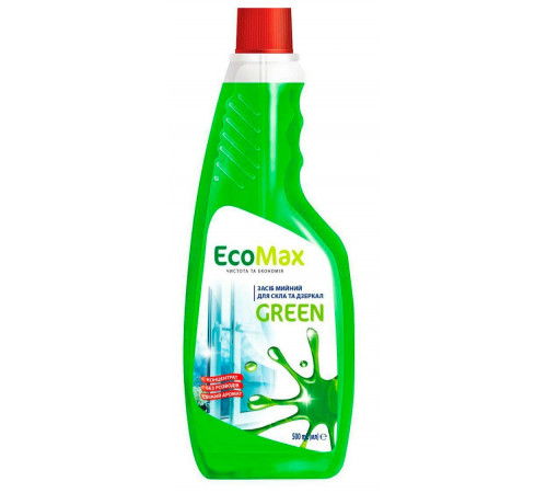 Засіб для миття скла EcoMax Green запаска 500 мл