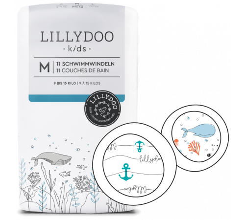 Подгузники  для плавания Lillydoo M (9-15 кг) 11 шт