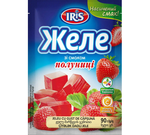Желе IRIS со вкусом Клубники 90 г Желе IRIS со вкусом Клубники 90 г
