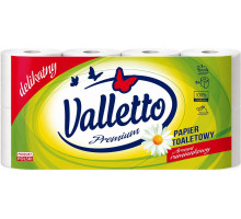 Туалетний папір Valletto Premium Ромашка 3 шари 8 рулонів