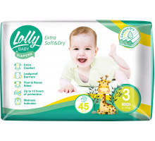 Подгузники детские Lolly Baby Extra Soft & Dry 3 (4-9 кг) 45 шт