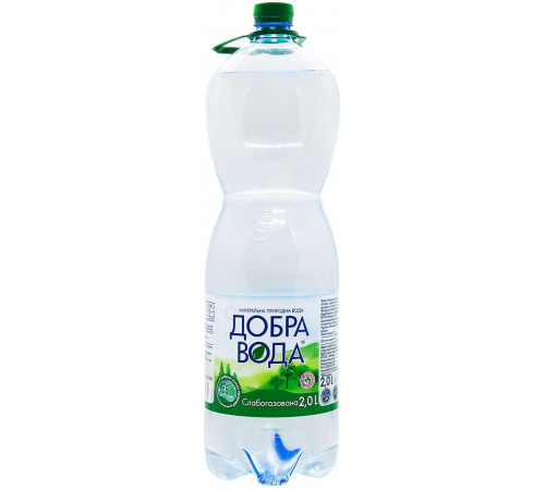 Вода мінеральна Добра вода слабогазована 2 л