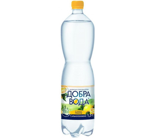 Вода мінеральна Добра вода сильногазована Лимон 1,5 л